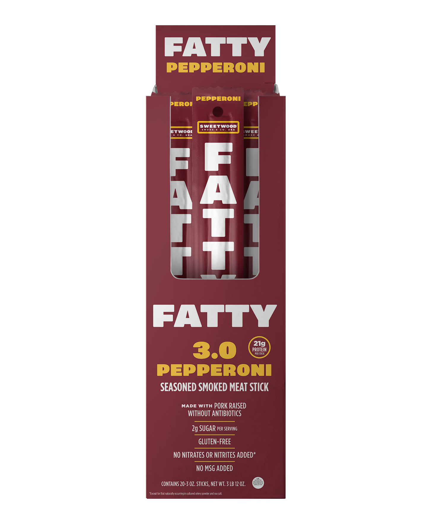 Fatty meat stick 3 oz pepperoni flavor