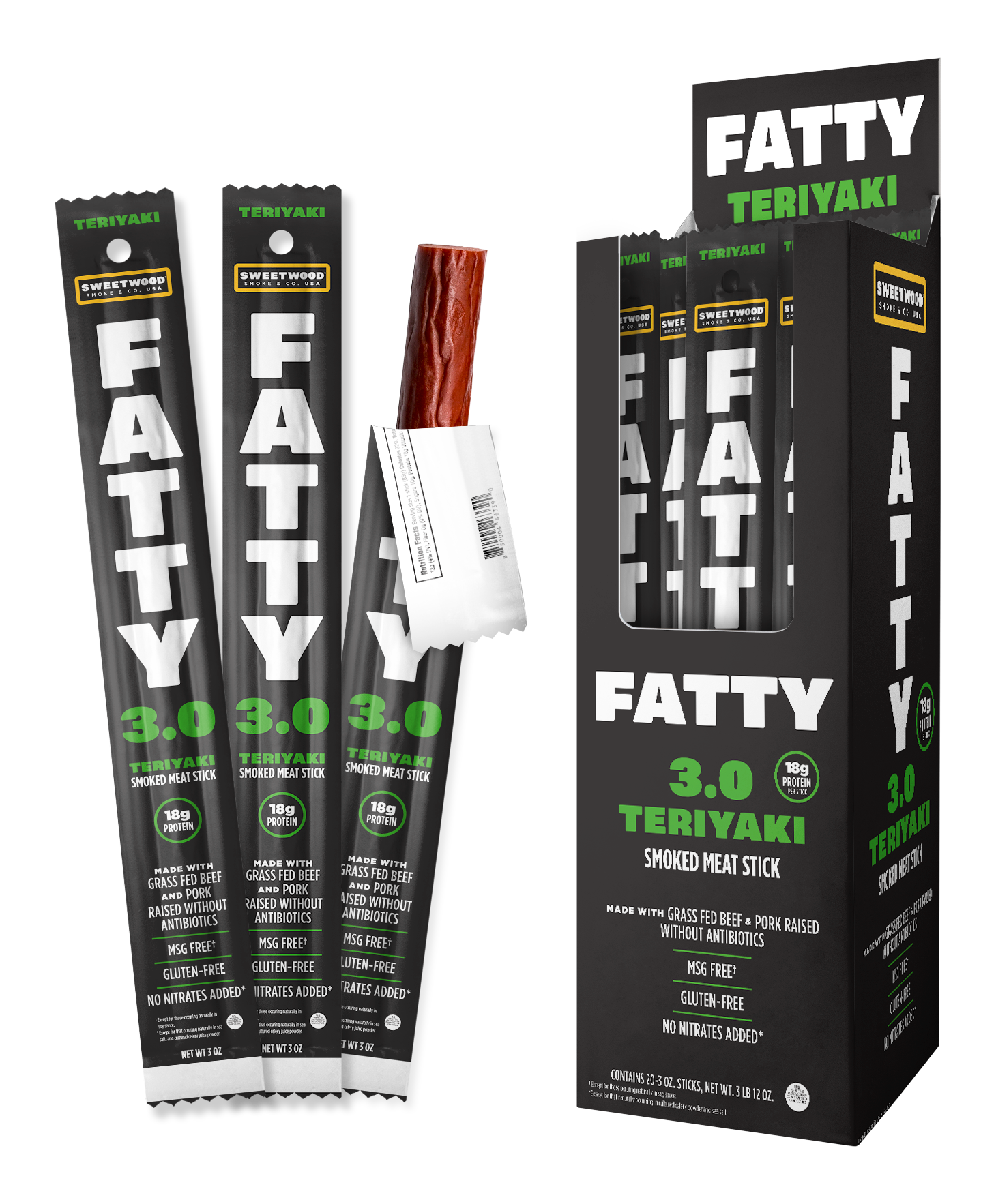 Fatty meat stick 3oz Teriyaki flavor